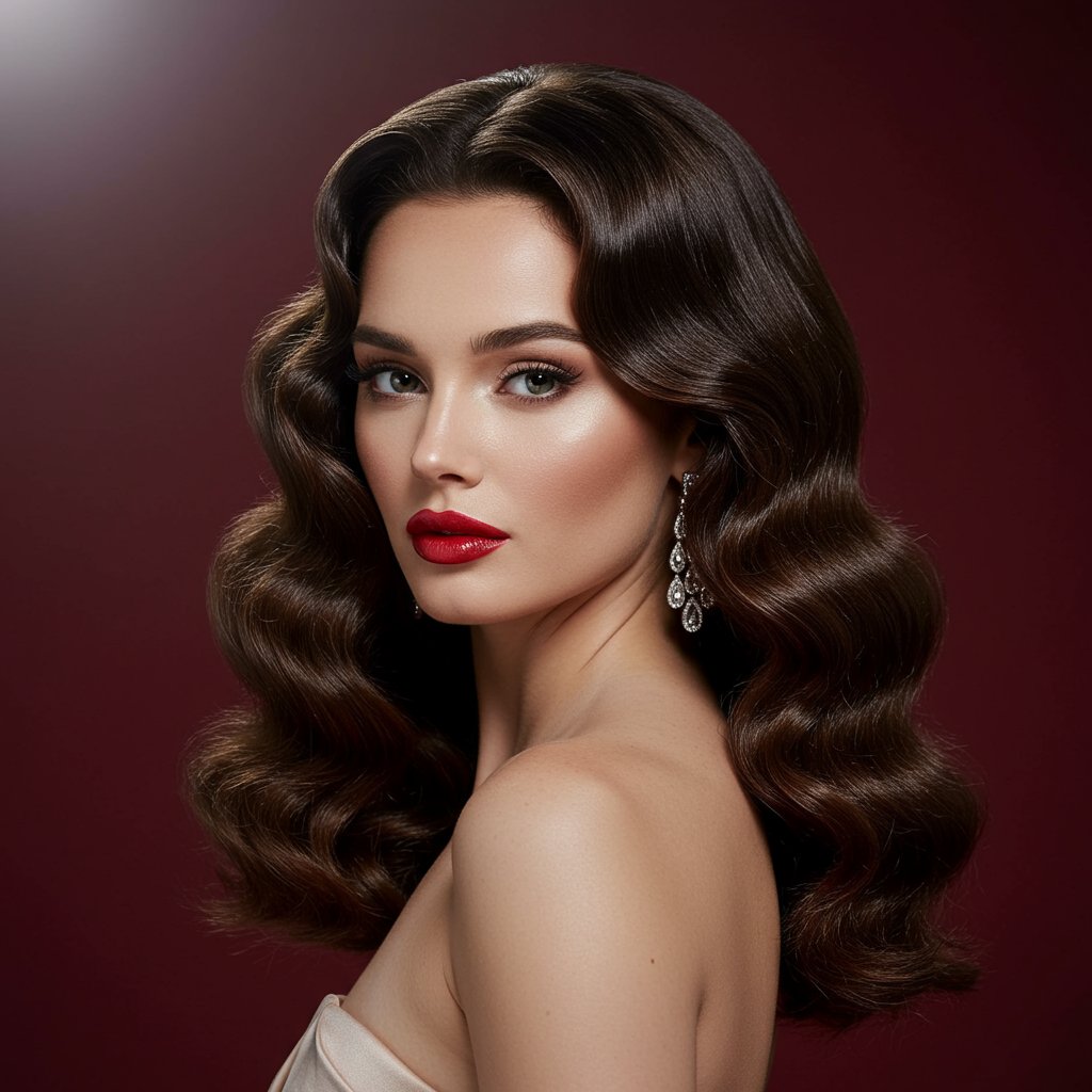 Glamorous-Hollywood-Waves-Half-Up-Hairstyle