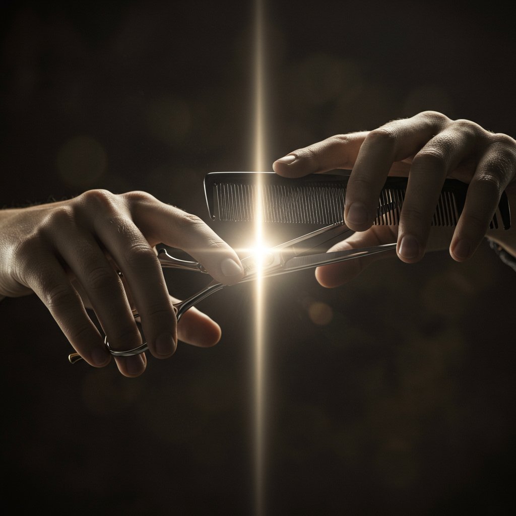 Stylist-Hands-Holding-Shears-With-Light-Flare