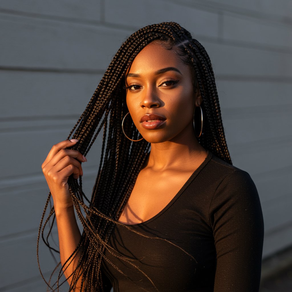 Confident-Woman-Showcasing-Versatile-Knotless-Braids