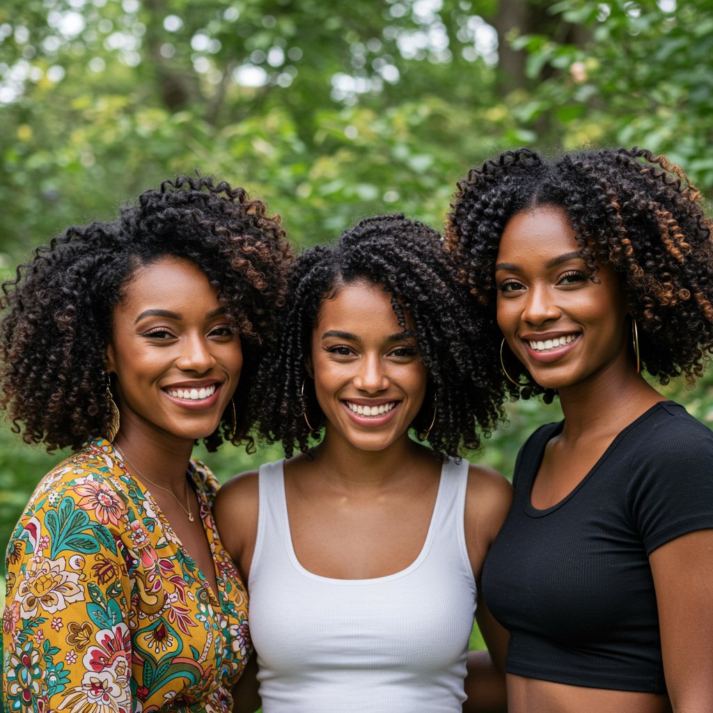 Diverse Group With Knotless Braids