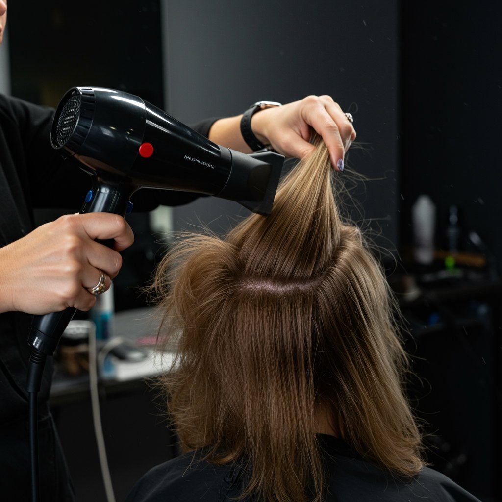 Stylist-Using-Cool-Blow-Dryer-On-Roots