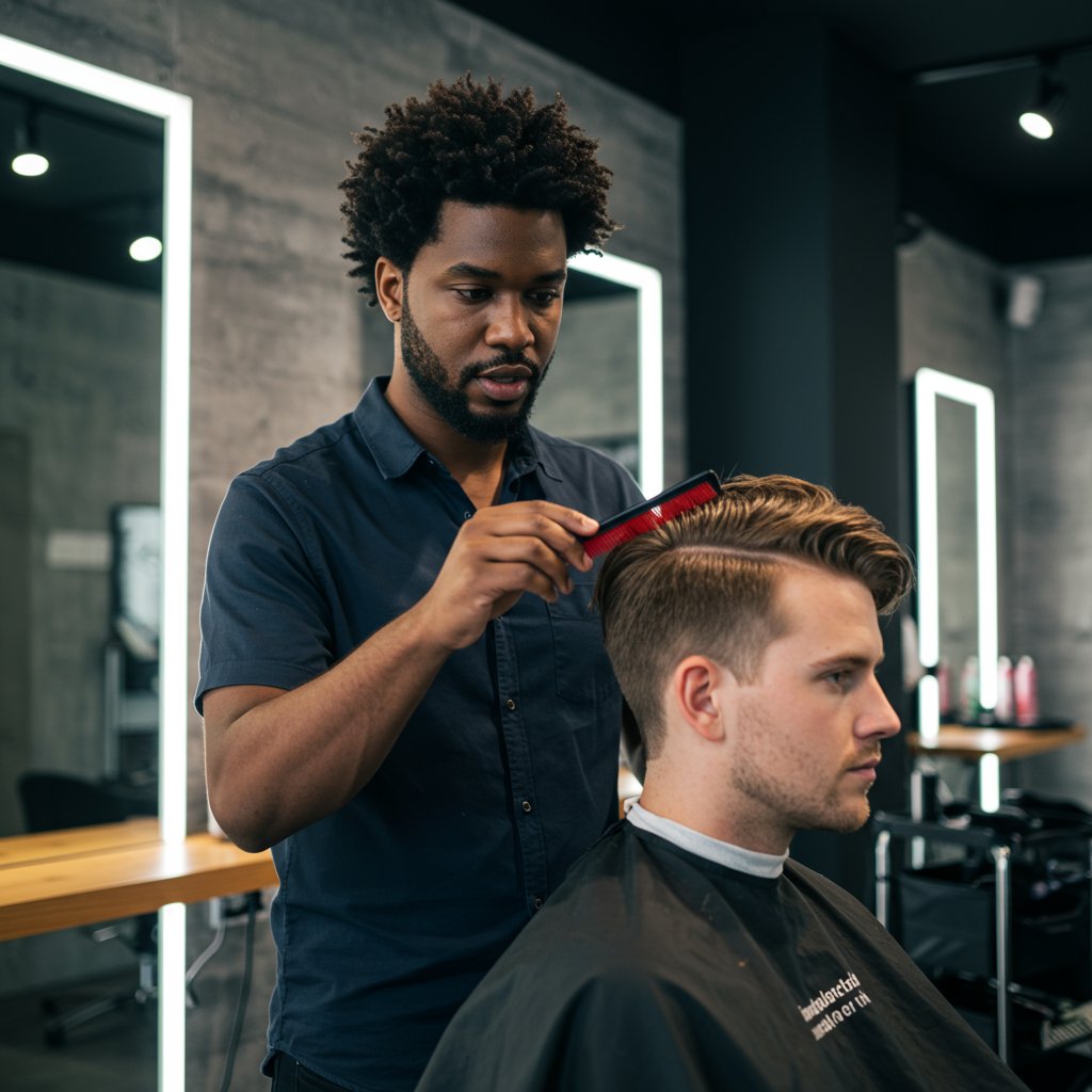 Stylist Consulting Client Pompadour