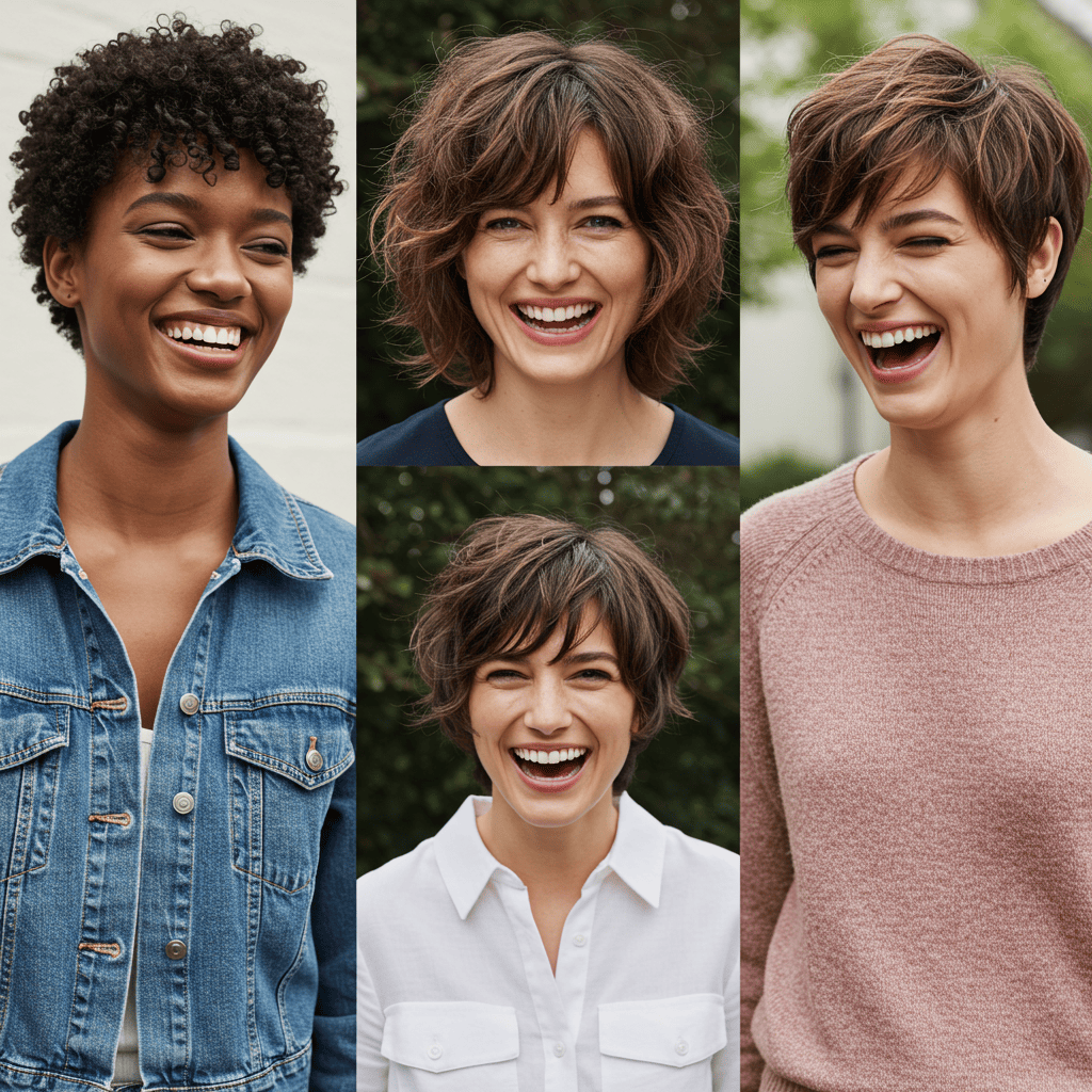 Diverse Women With Different Shag Haircuts