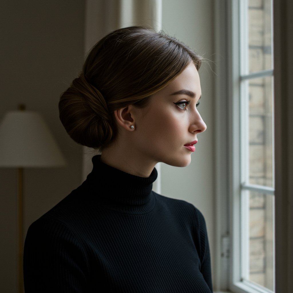 Modern Woman With Hepburn Chignon