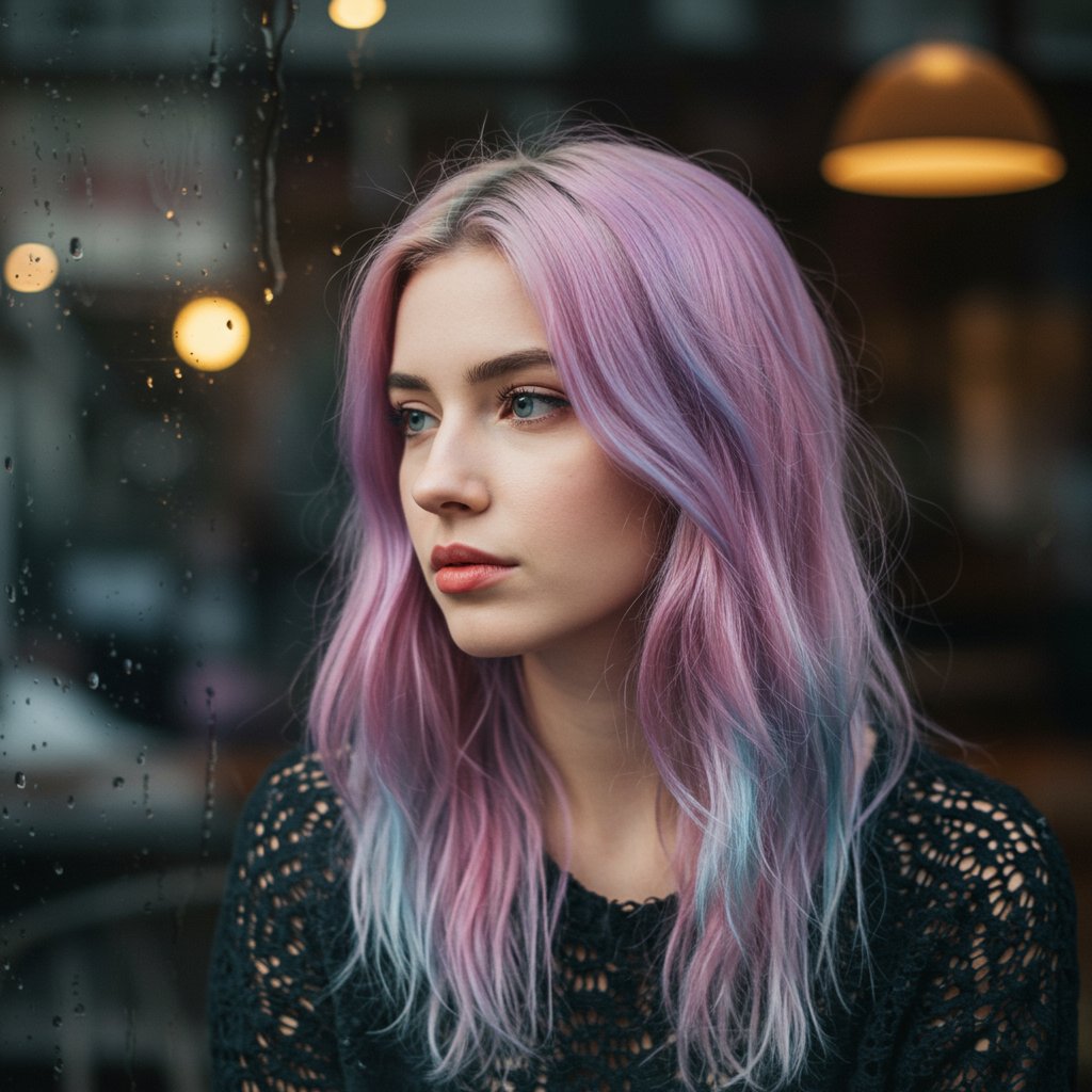 Woman With Vibrant Unconventional Hair Color