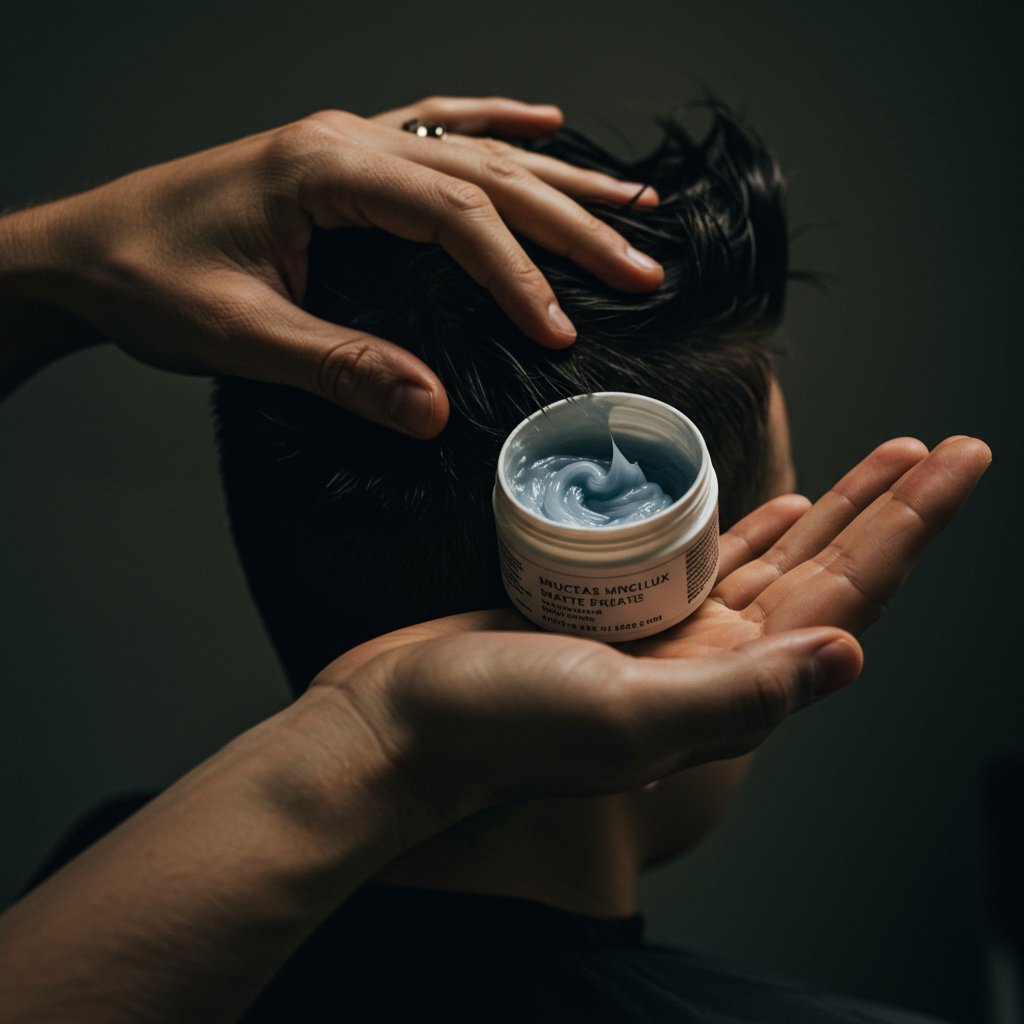 Hands Styling Hair With Paste Closeup