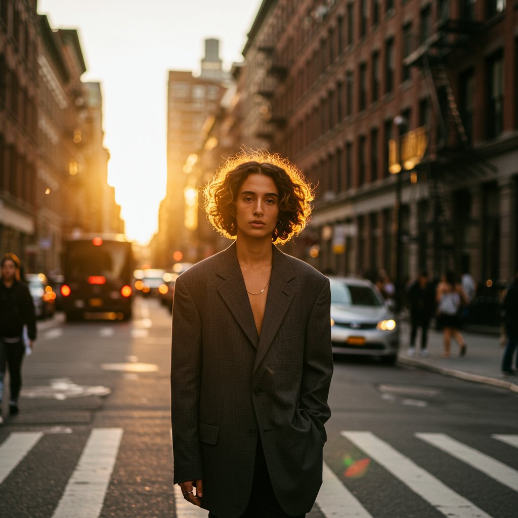 Stylish Person City Street Androgynous Style