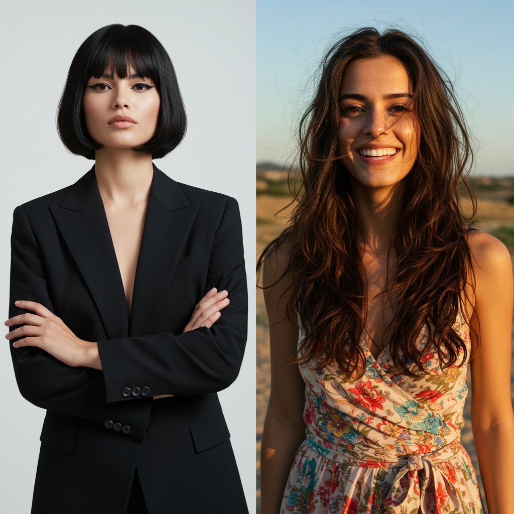 Contrasting Character Hairstyles
