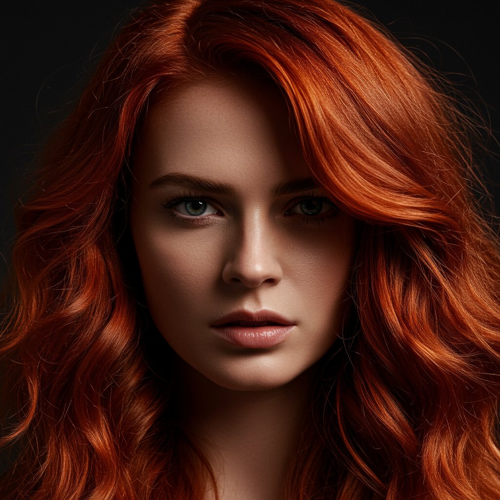 Fiery Red Hair Portrait
