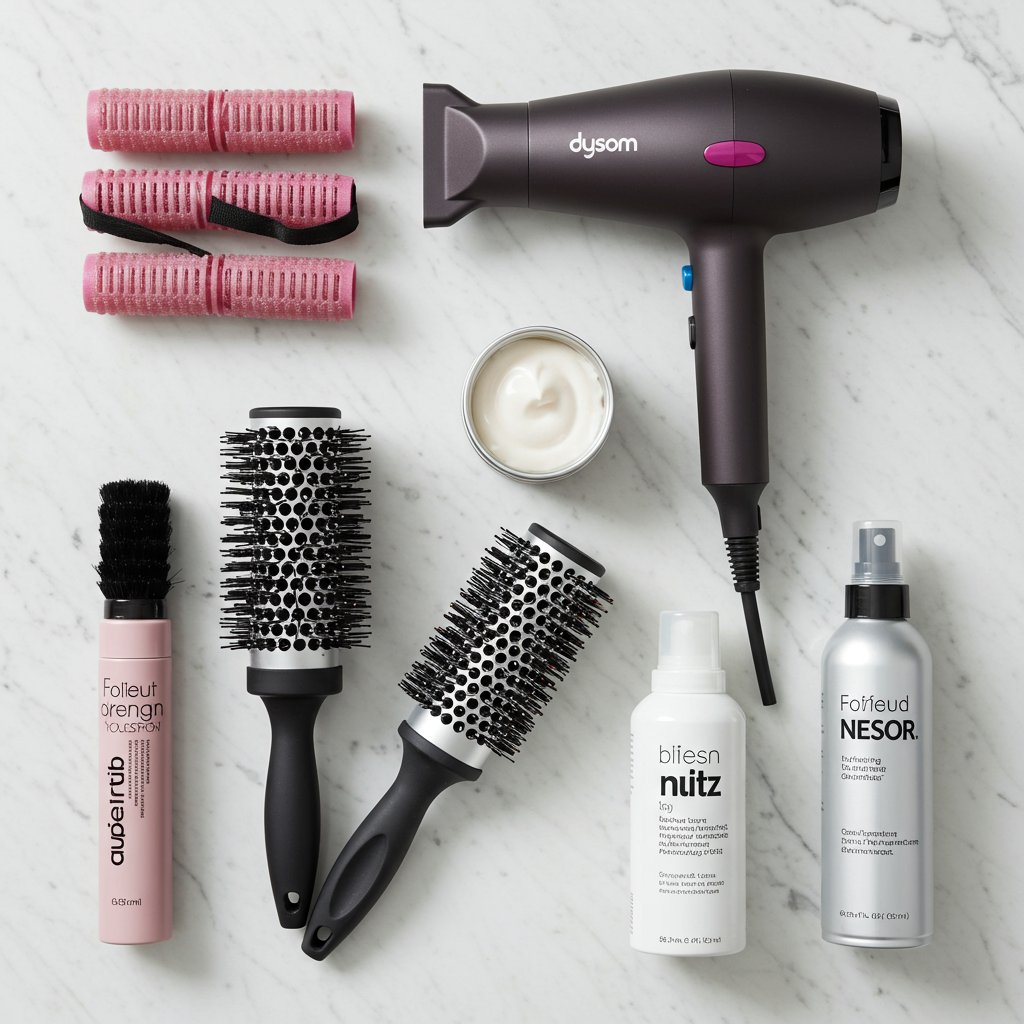 Butterfly Haircut Styling Tools Flatlay