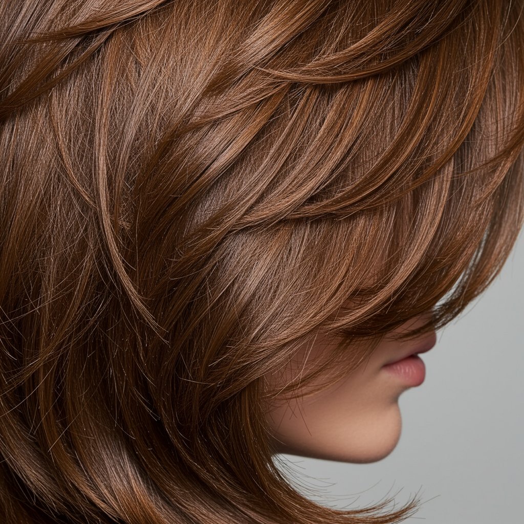 Shag Haircut Layers Texture Closeup
