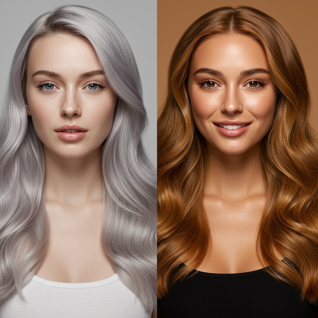 Split Image Cool Warm Skin Tones