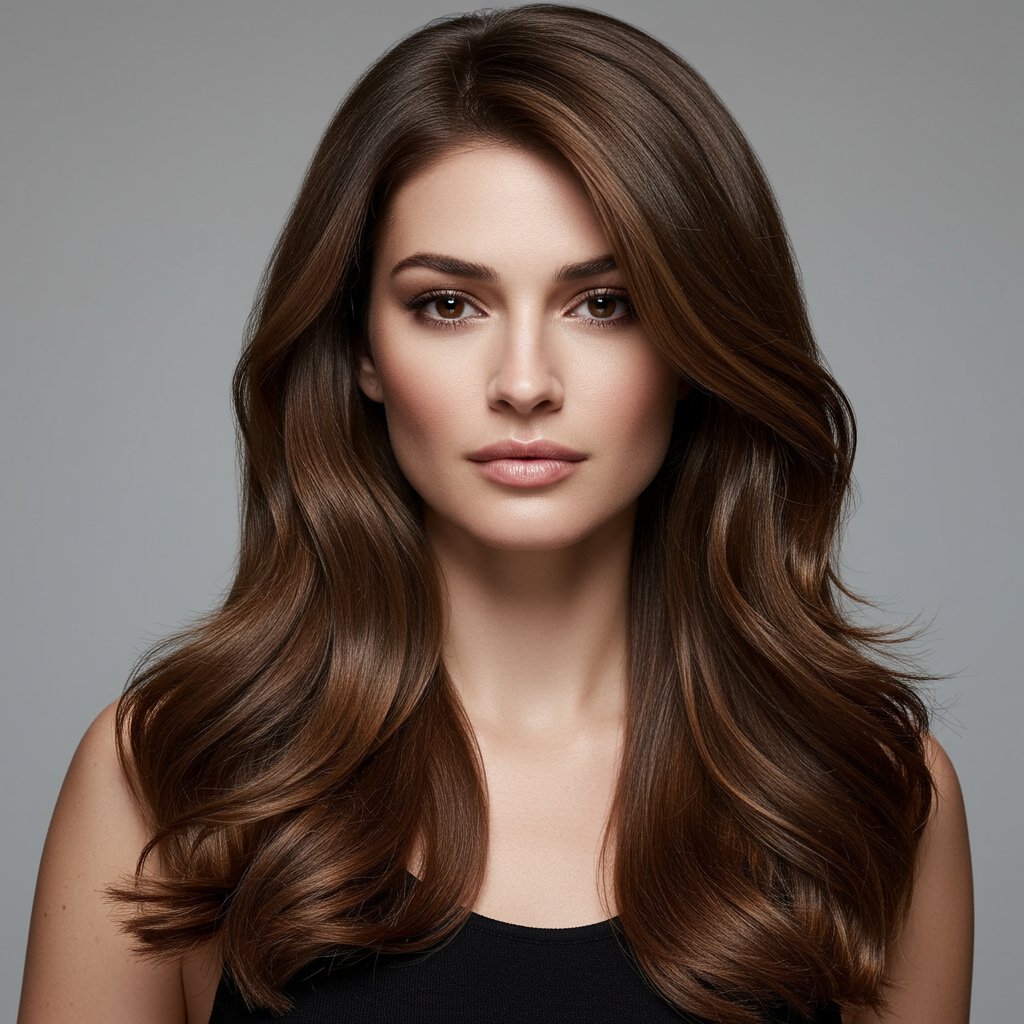 Woman With Rich Chocolate Brown Hair