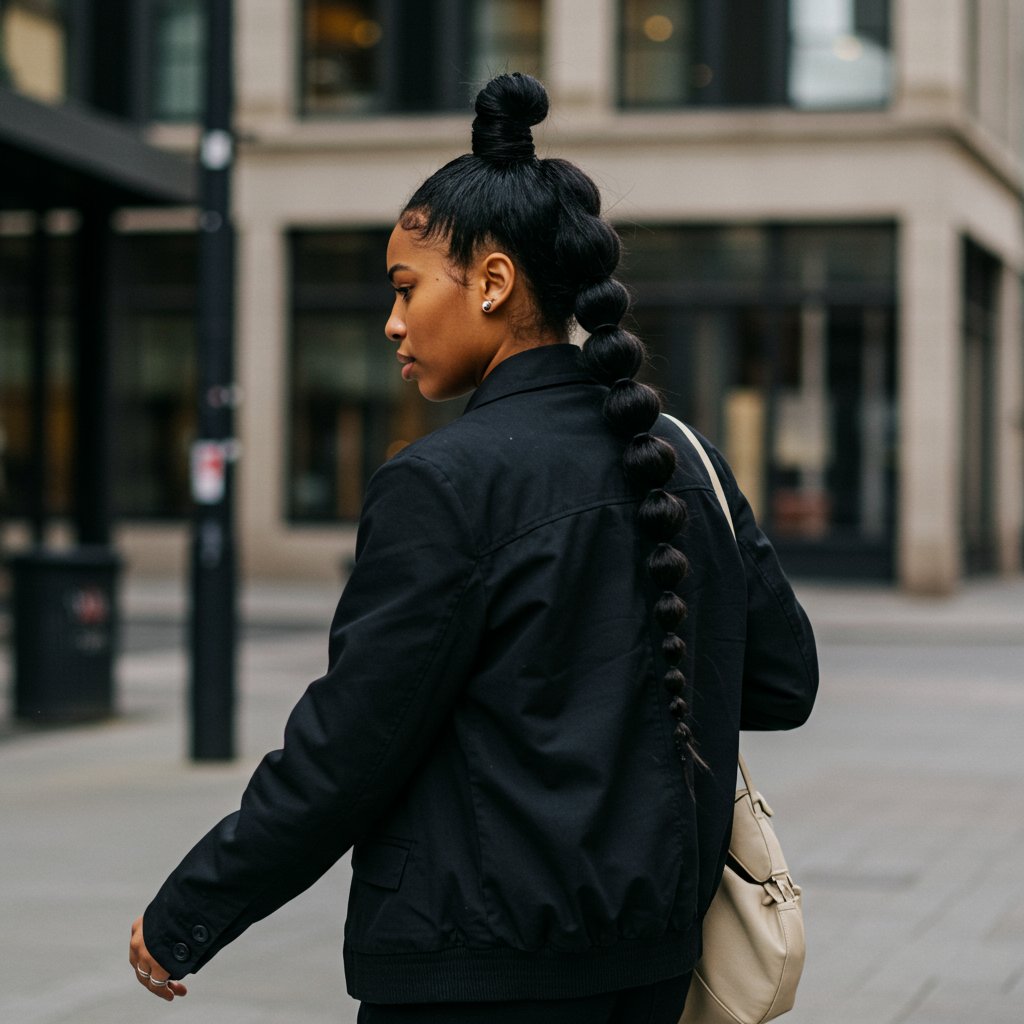 Edgy-Bubble-Braid-Ponytail-Street-Style