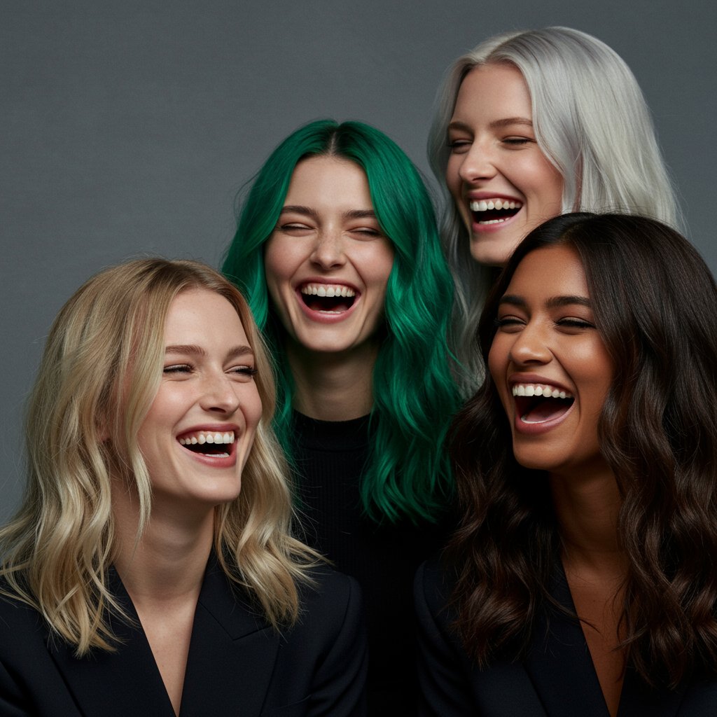 Diverse Women Vibrant Hair