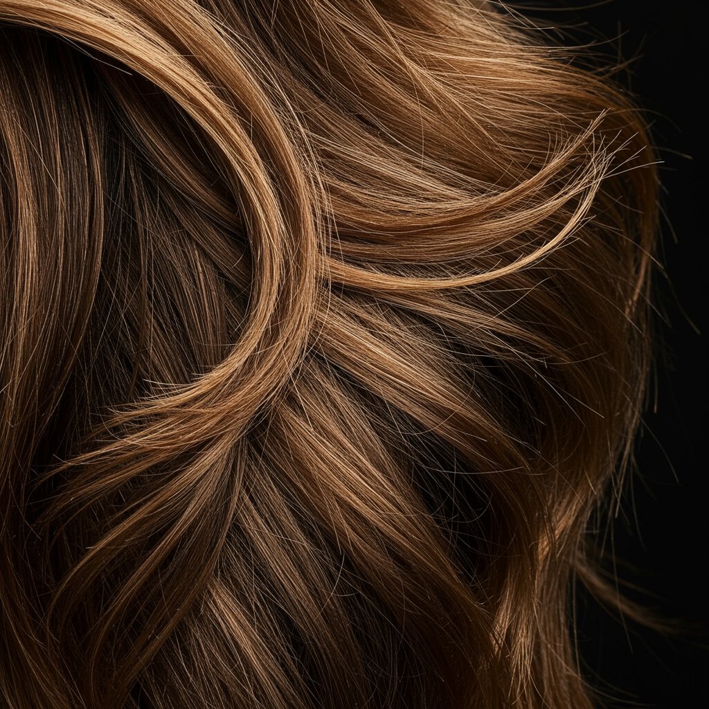 Close Up Hair Texture Butterfly Cut