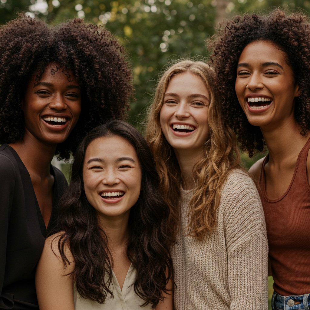 Diverse Hair Types Smiling