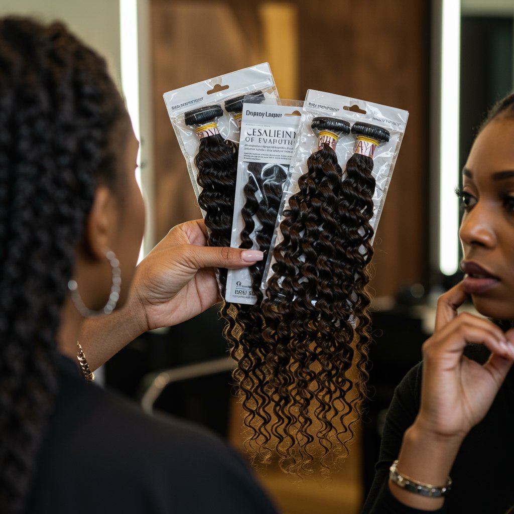 Stylist Consulting Client On Braiding Hair