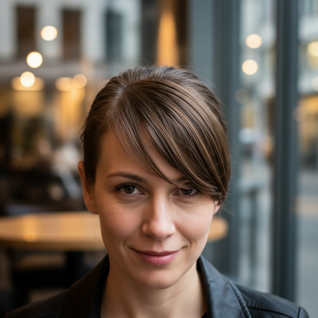 Sleek Side-Swept Bangs