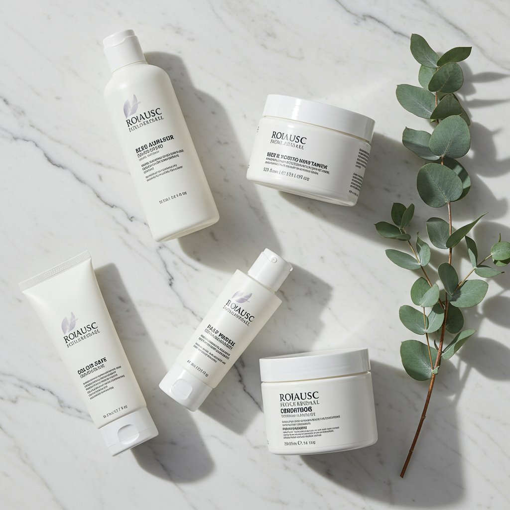 Color Safe Hair Products On Marble Shelf