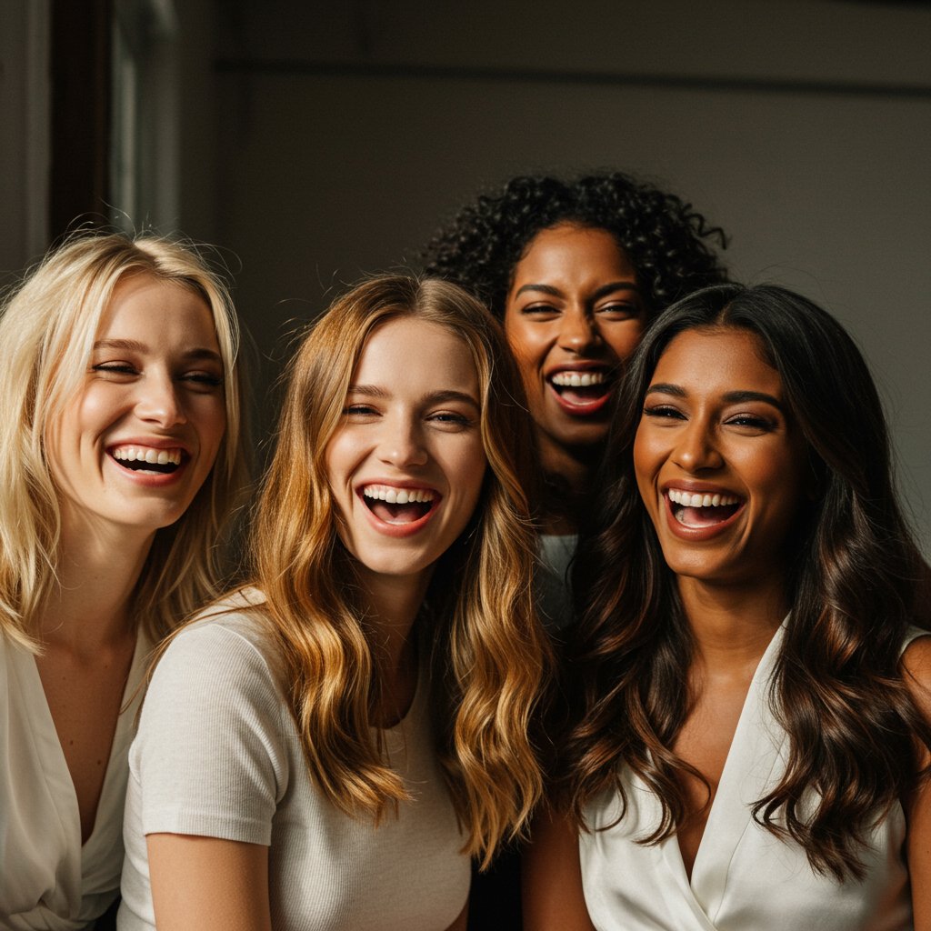 Diverse Women Laughing With Great Hair
