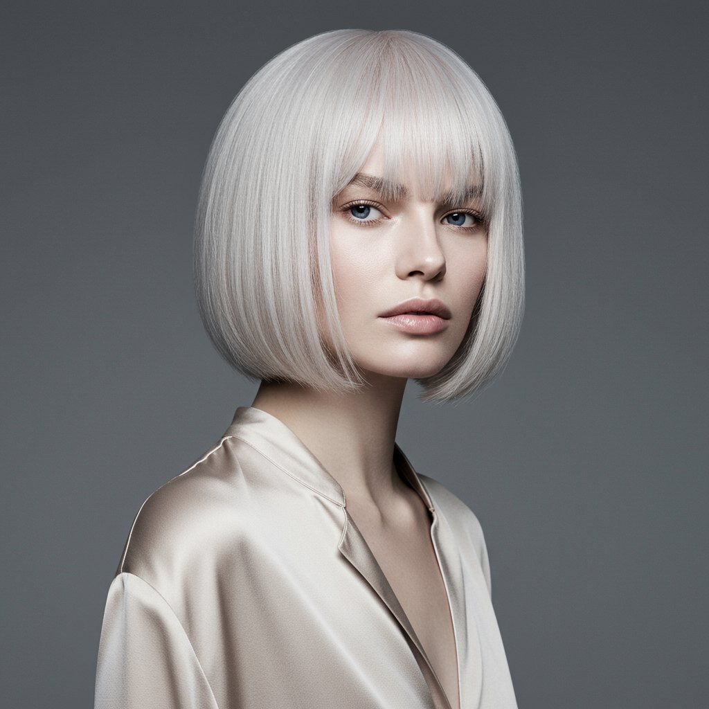 Fair Skin Woman With Platinum Blonde Hair
