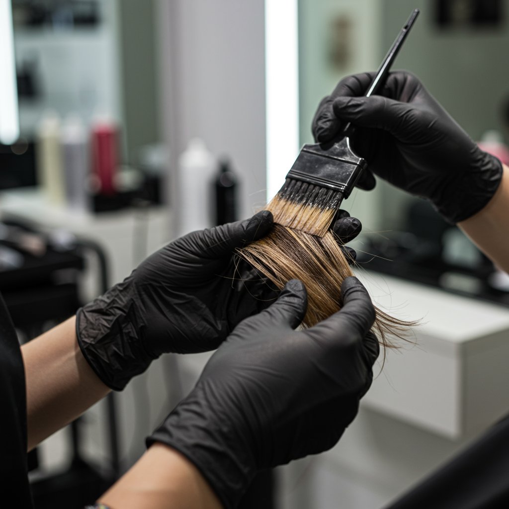 Stylist Painting Balayage Highlights