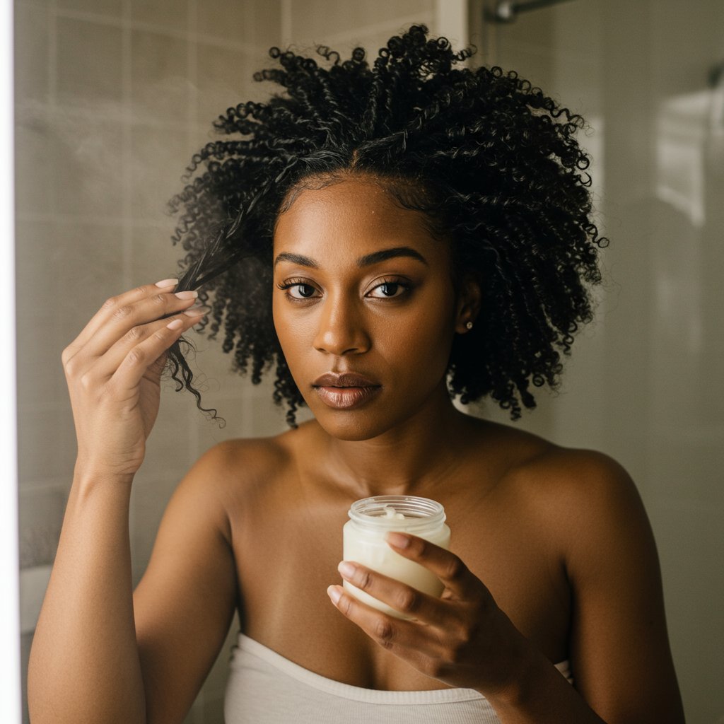 Woman-Prepping-Damp-Sectioned-Hair