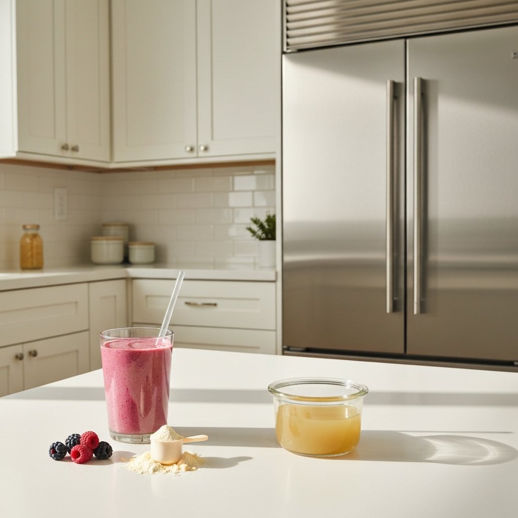 Collagen Powder Smoothie Preparation