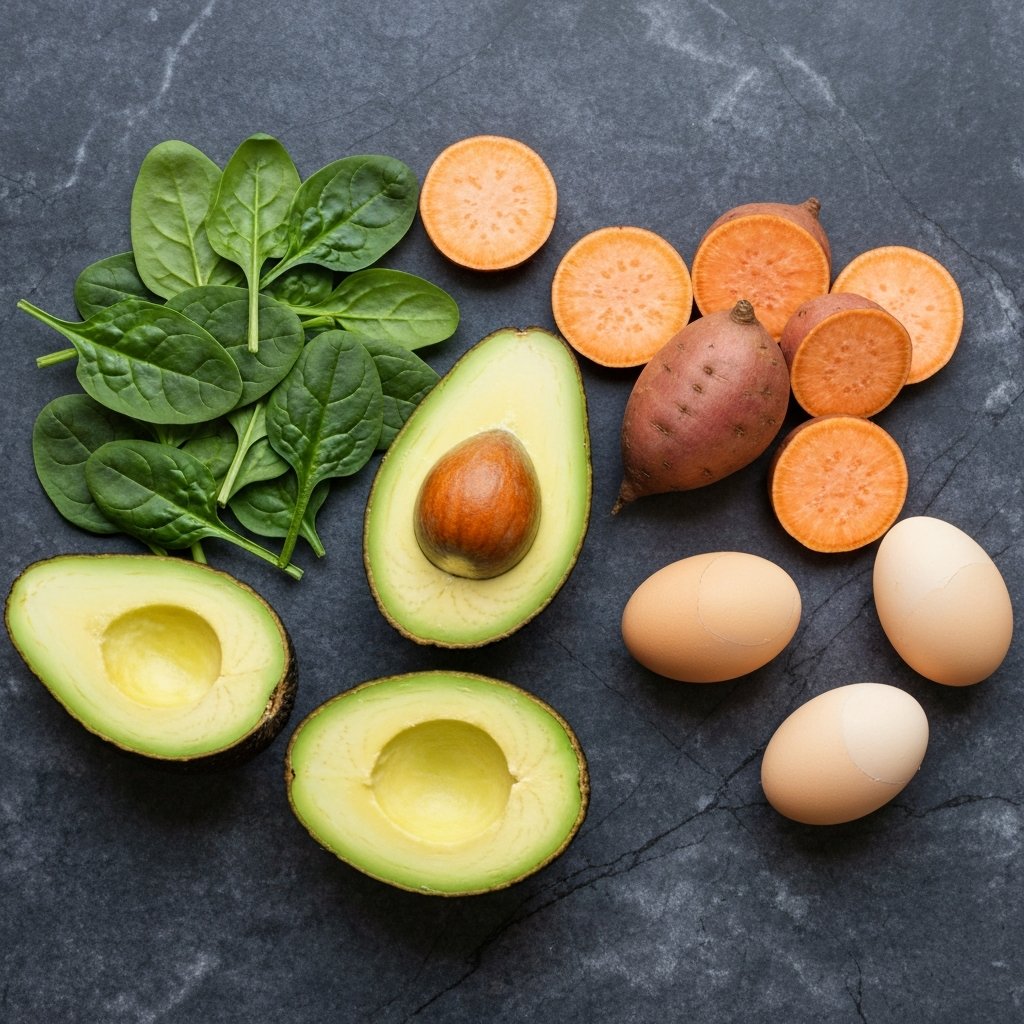 Biotin Rich Foods Flatlay