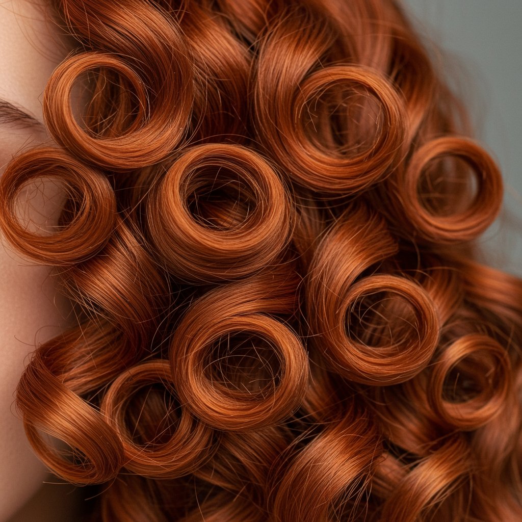 Close Up Defined Red Curly Hair