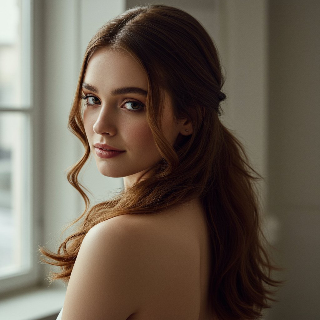 Elegant-Woman-Classic-Half-Up-Hairstyle