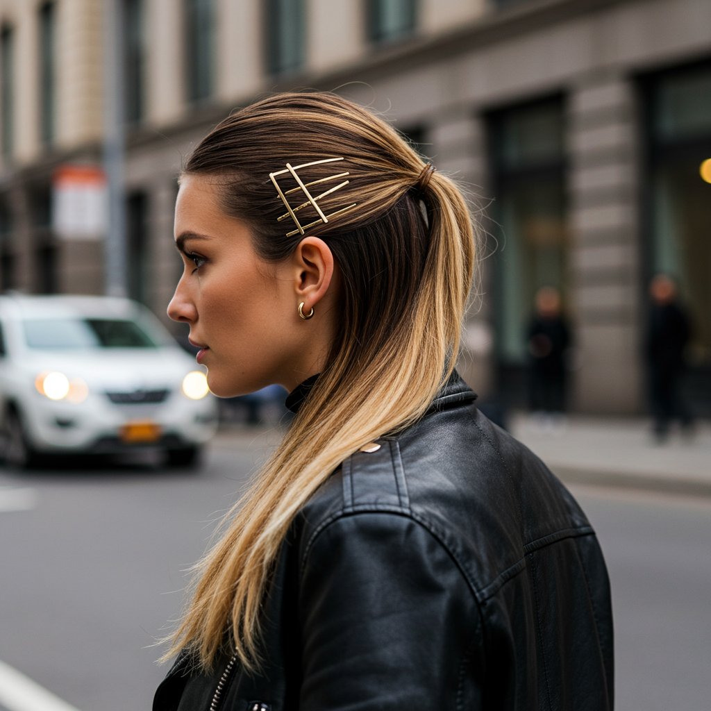Stylish-Woman-With-Sleek-High-Ponytail-Half-Up