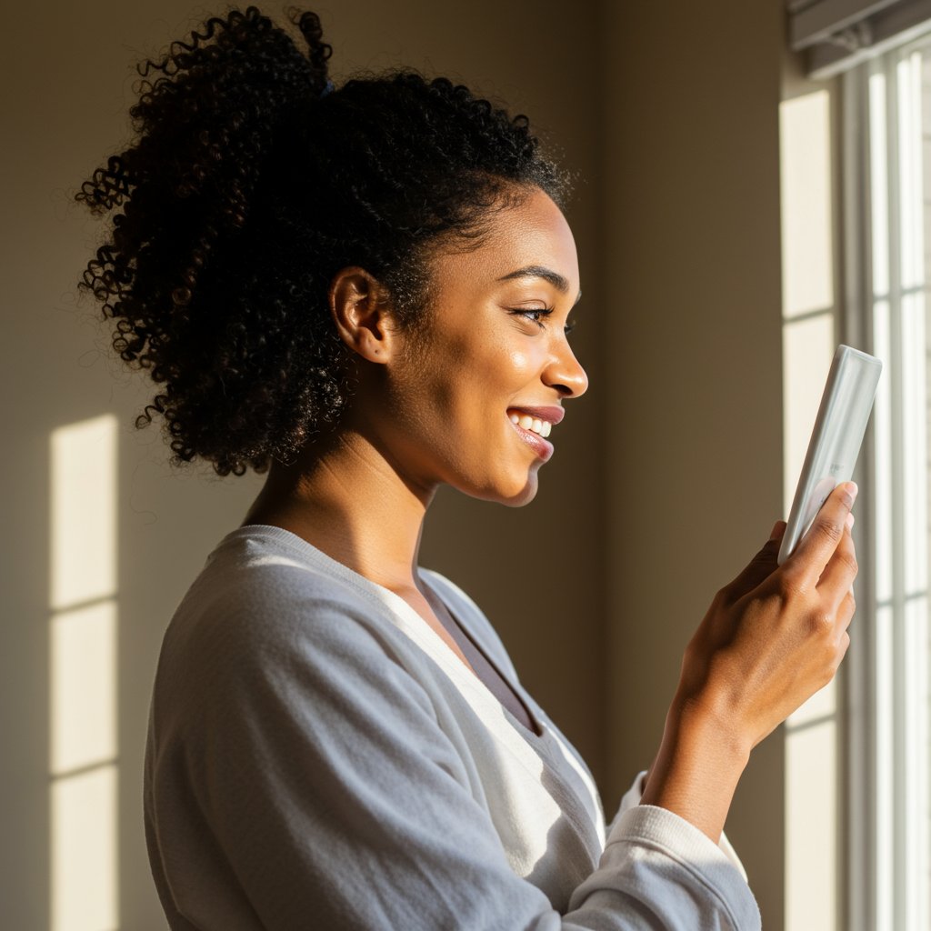 Woman Checking New Hair Growth With Braids