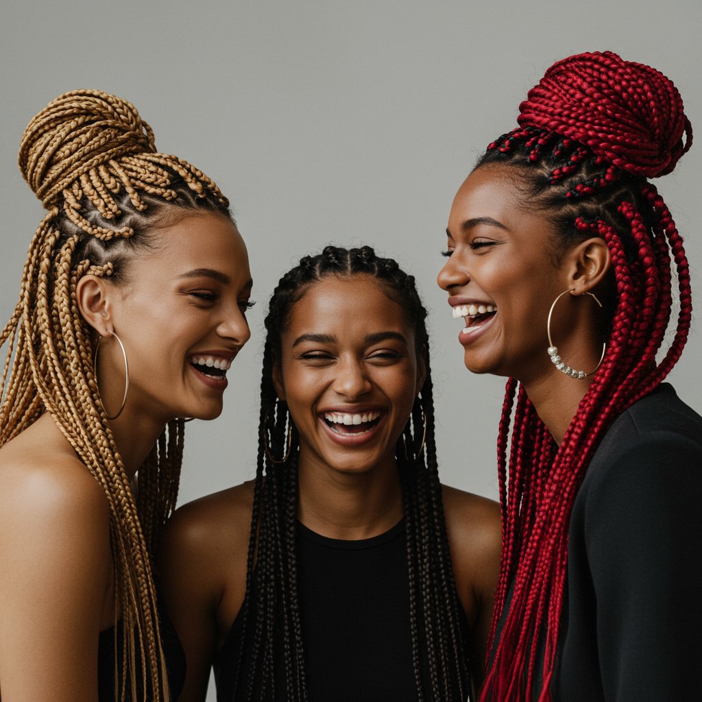 Diverse Women With Braided Hairstyles