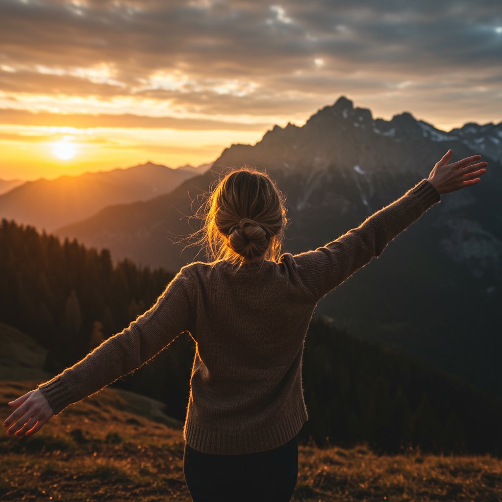 Woman On Vacation Enjoying View