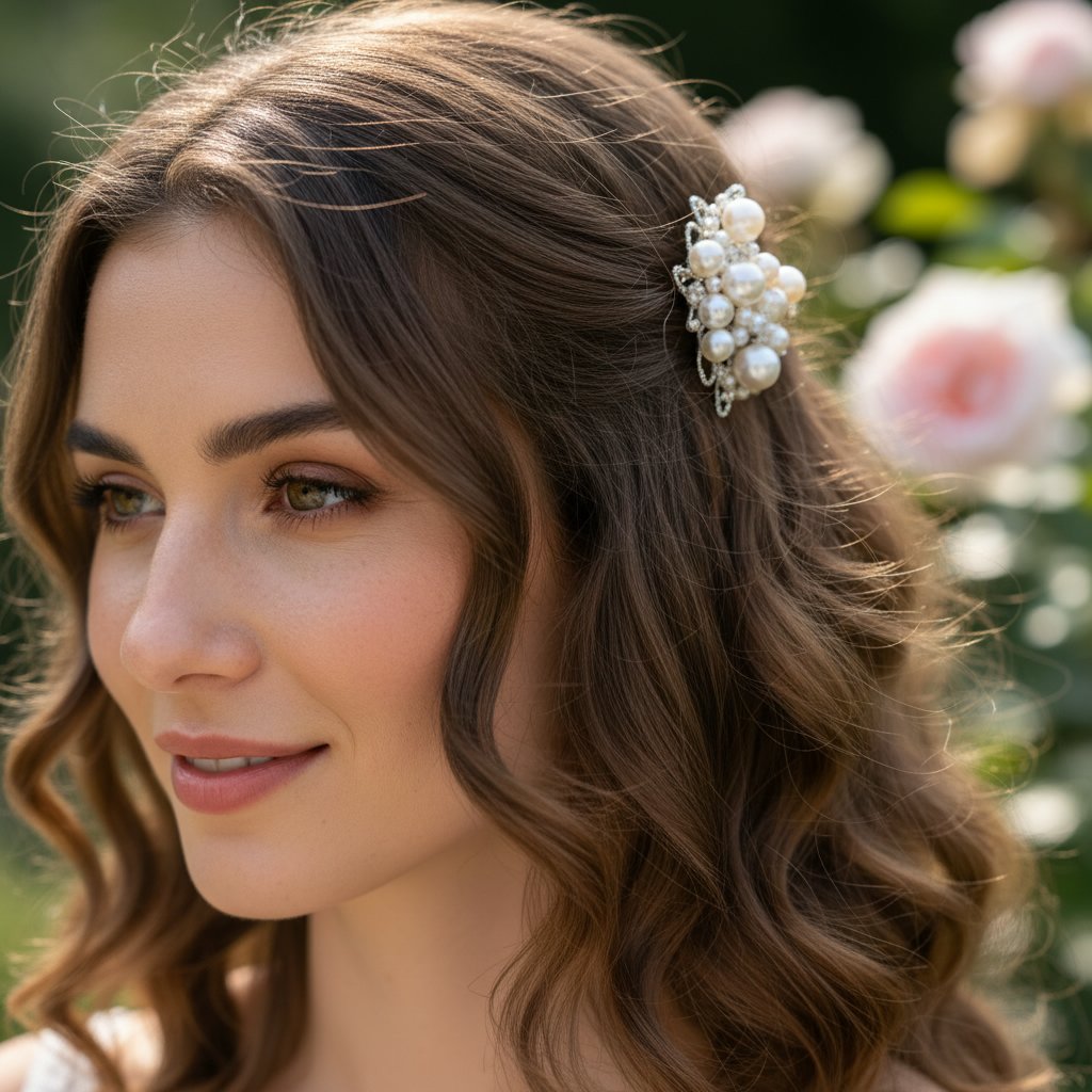 Soft Curls with a Side Pin