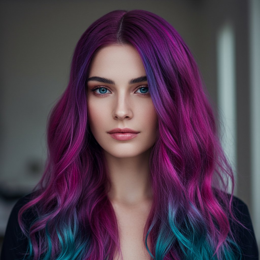Multi-Tonal Fantasy Hair Close Up