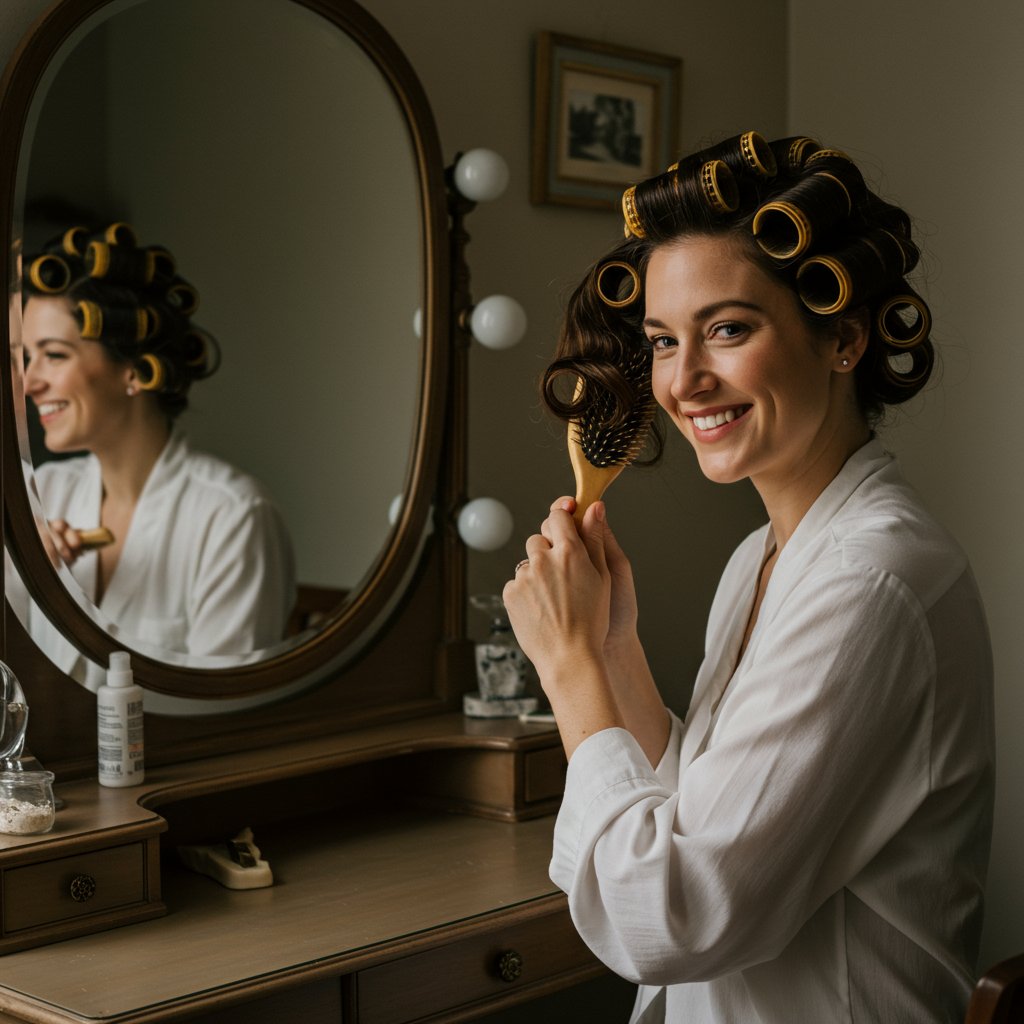 Brushing Out Pin Curl Set
