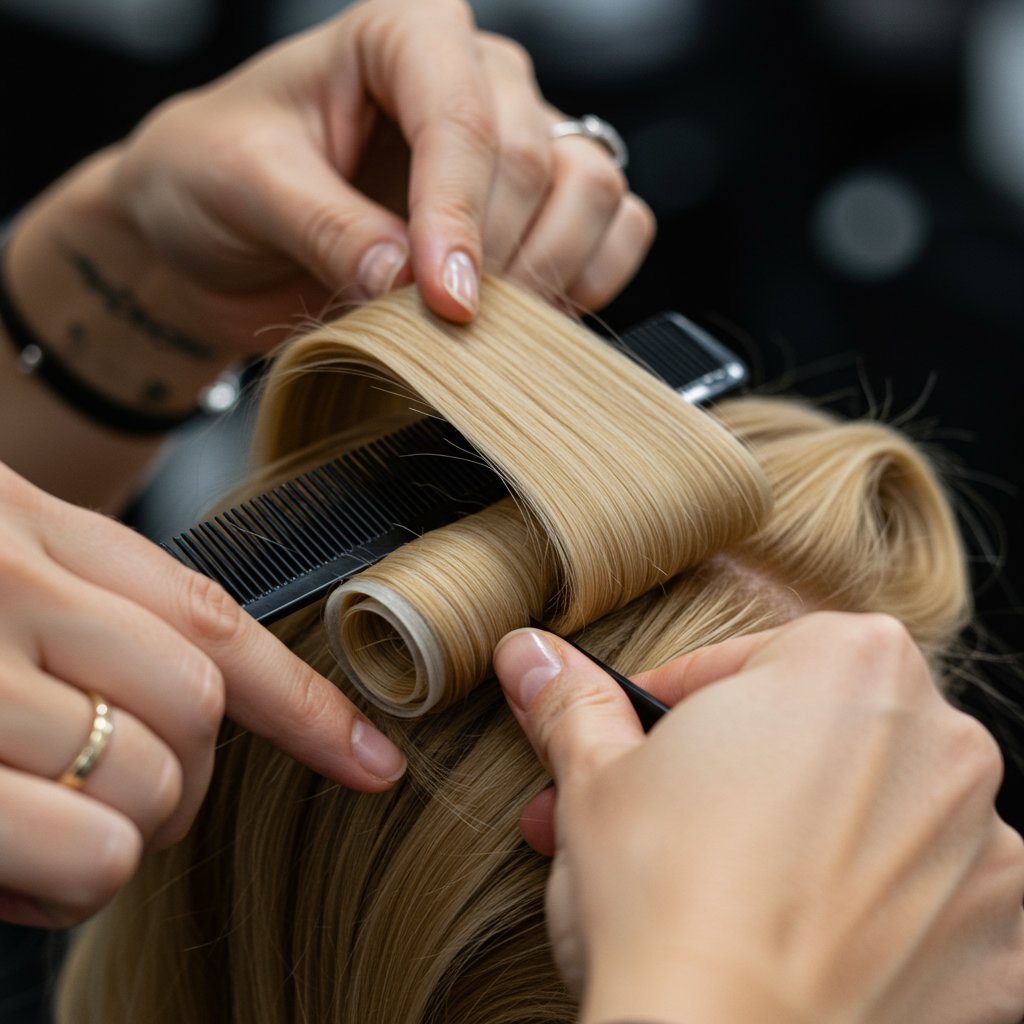 Stylist Creating Victory Roll