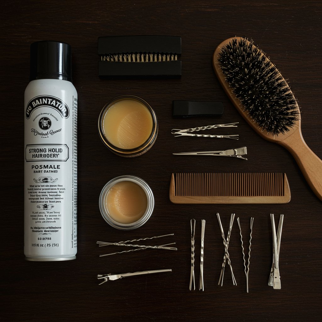 Vintage Hair Styling Tools Flatlay
