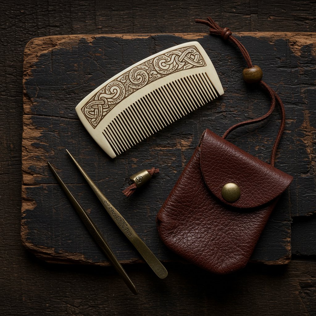 Viking Grooming Tools Historical Flatlay