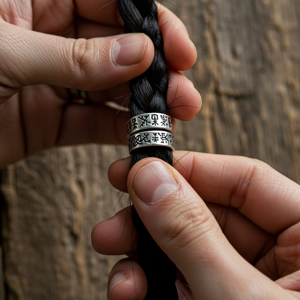 Viking Hair Accessories Silver Rings