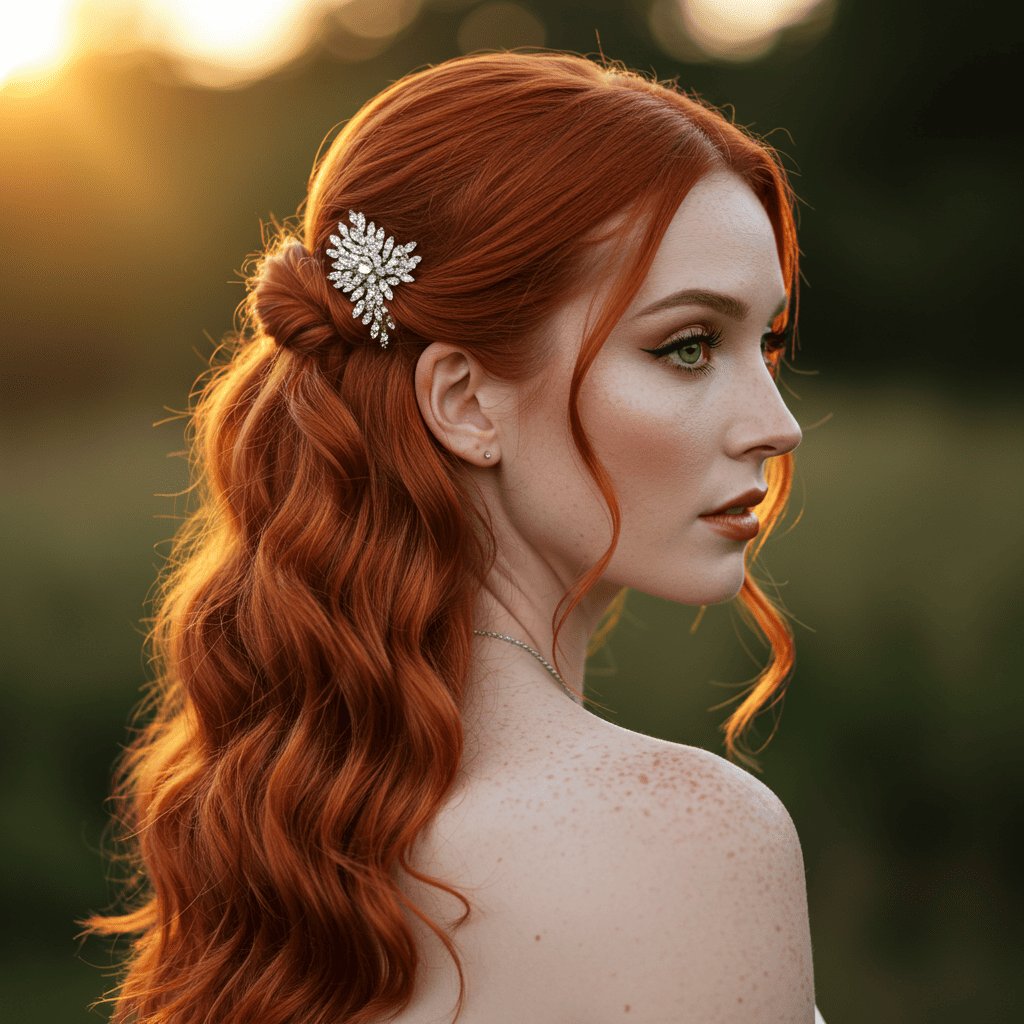 Half Up Cascade Curls