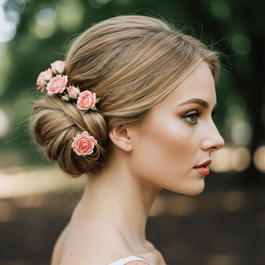 Romantic Low Bun Roses