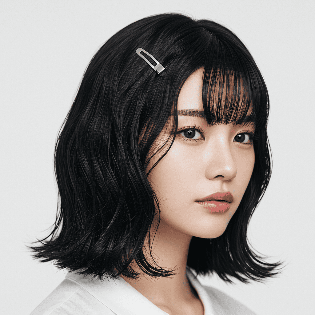 Sleek Middle Part Waves