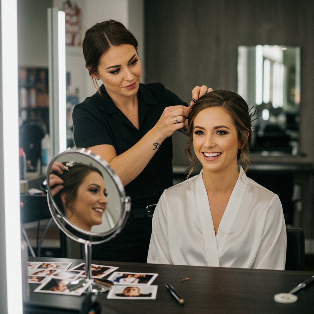 Bride During Wedding Hair Trial