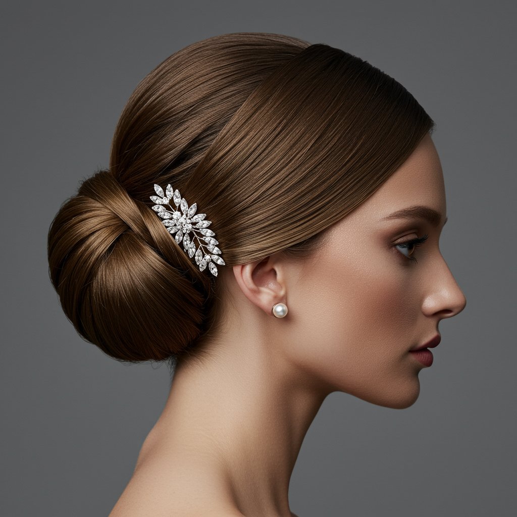Bride With Classic Chignon Updo