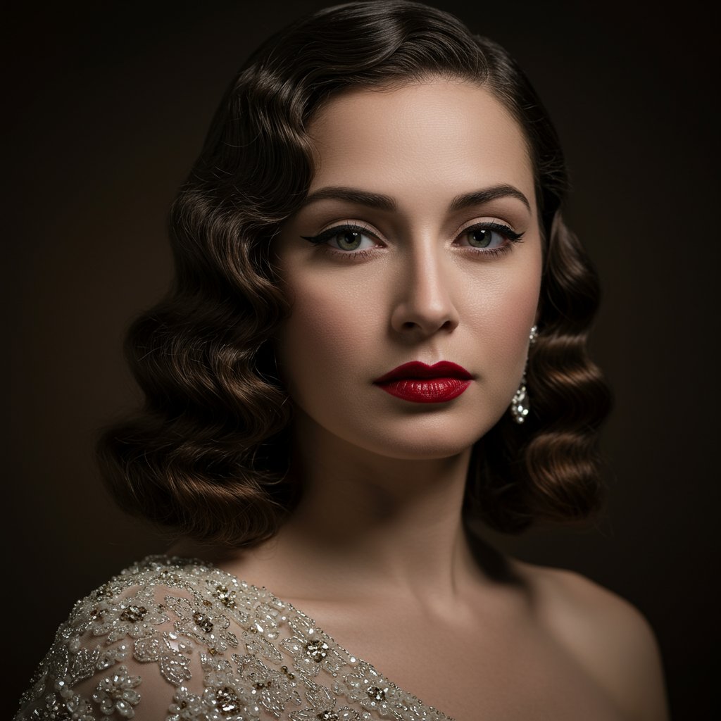 Bride With Vintage Hollywood Waves