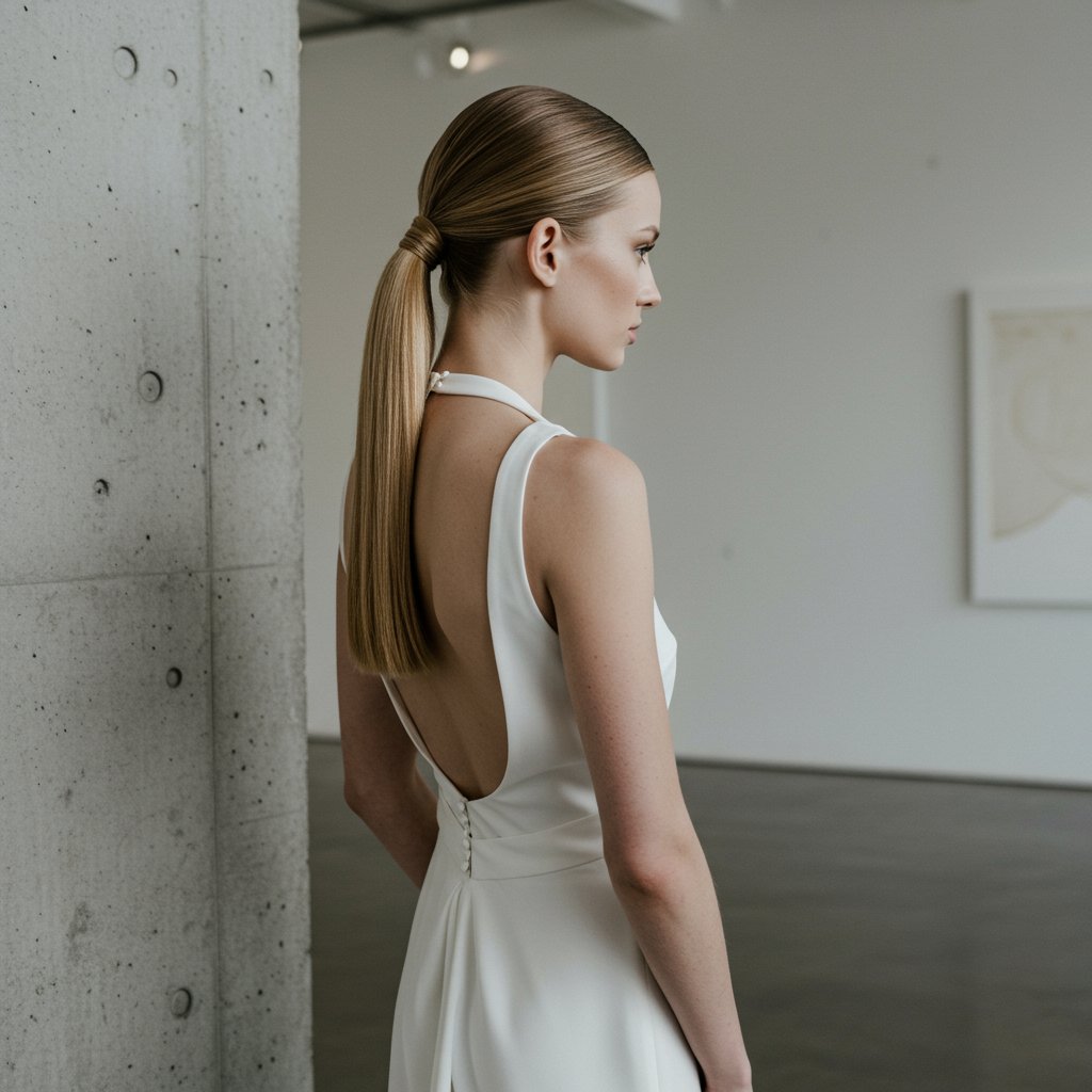 Modern Bride With Sleek High Ponytail